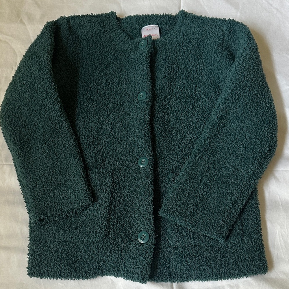 Hanna Andersson Cozy Green Button-Up Cardigan